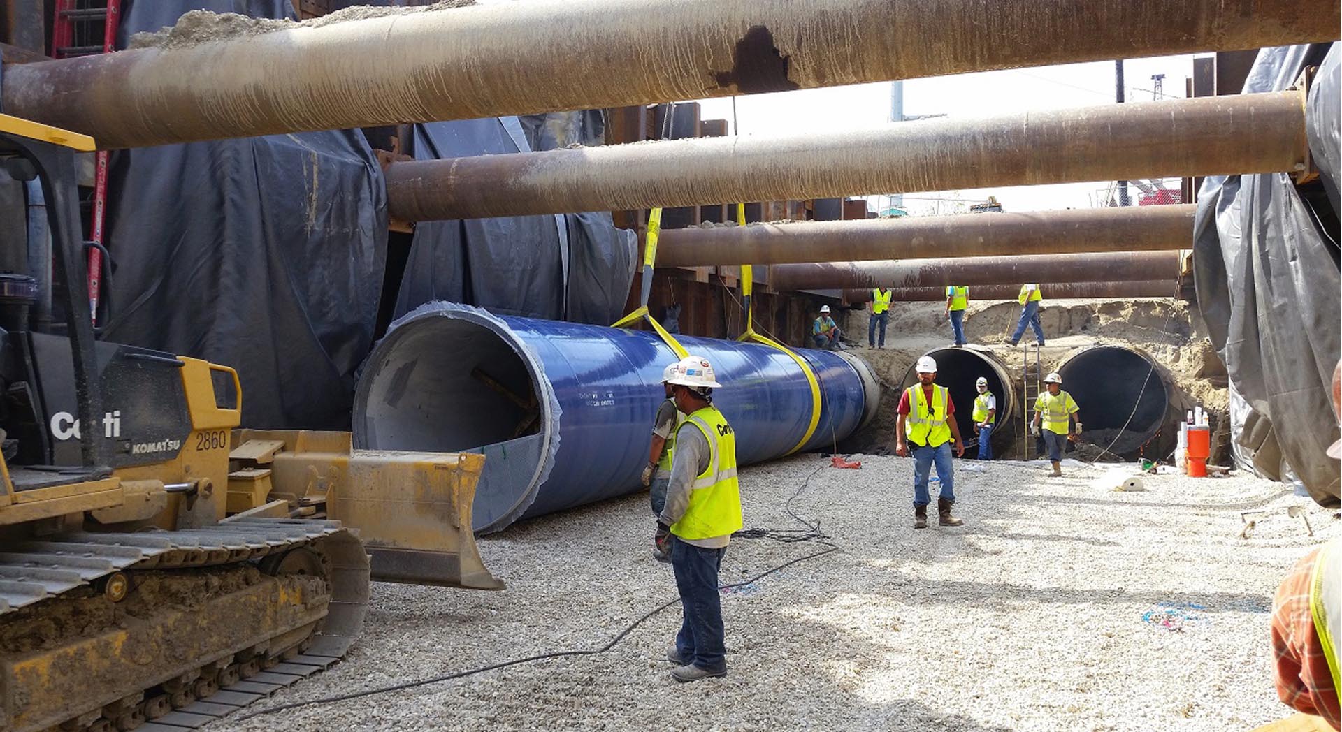 SELA 7b Harahan Pump to the River, South Discharge Tubes Conti Civil